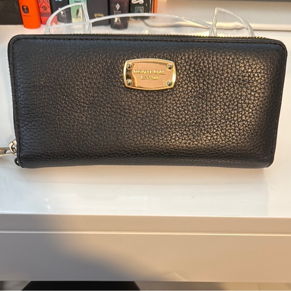 Michael Kors Black Pebbled Leather Wallet